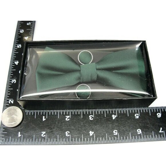 Bowtie Cufflinks Set Formal Wedding Tux Vintage IOB - Picture 6 of 8